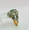 Bague 54 Bague vintage en or 18 carats avec diamants et émeraude 58 Facettes 50288