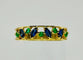Bague 58 Bague en or jaune 18 carats avec émeraudes et saphirs 58 Facettes 50285