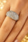 Bague 59 Bague ondulée en or blanc 18 carats avec diamants pavés et baguettes 58 Facettes 50299