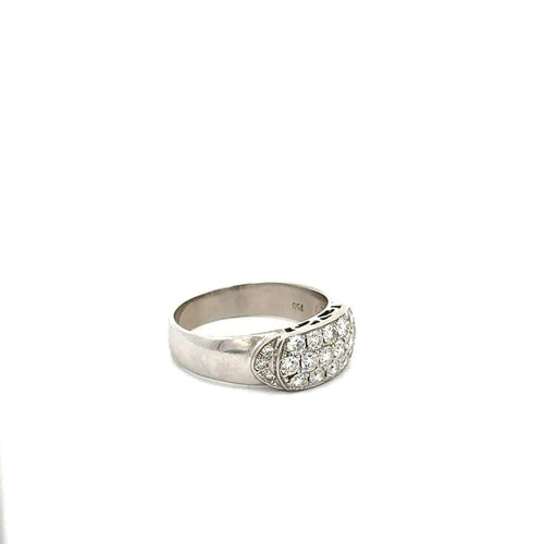 Bague 52 Bague en or blanc 18K et diamants pavés 58 Facettes 50303