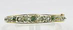 Bracelet Bracelet floral en or jaune 18 carats, argent, émeraudes et diamants 58 Facettes 50319