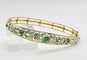 Bracelet Bracelet floral en or jaune 18 carats, argent, émeraudes et diamants 58 Facettes 50319