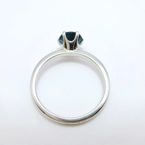 Bague 53 Solitaire - Bague en or blanc 18 carats et topaze London Blue 58 Facettes 50349