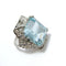 Bague 53 Bague Art déco en platine avec aigue-marine et diamants 58 Facettes 50343