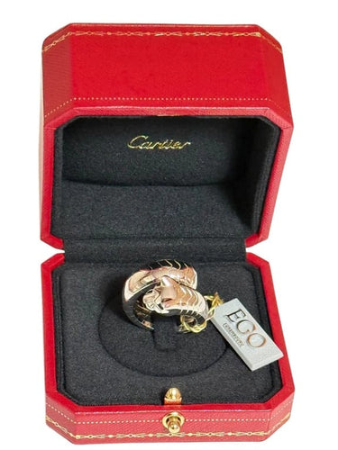 Bague 58 Cartier Panthère Lakarda - Bague en or blanc 18 carats, émeraudes et onyx 58 Facettes