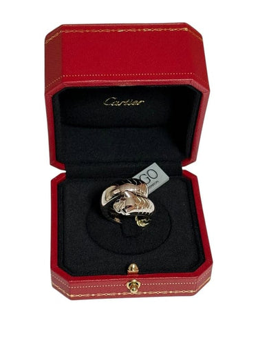Bague 58 Cartier Panthère Lakarda - Bague en or blanc 18 carats, émeraudes et onyx 58 Facettes