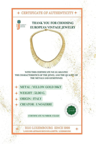 Collier UNOAERRE - Collier à franges rétro en or jaune 18 carats 58 Facettes