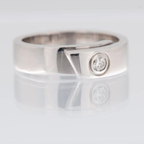 Bague 53 Cartier - Bague d’anniversaire en or blanc 18 carats et diamant 58 Facettes