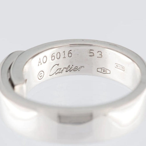 Bague 53 Cartier - Bague d’anniversaire en or blanc 18 carats et diamant 58 Facettes