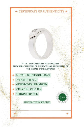 Bague 53 Cartier - Bague d’anniversaire en or blanc 18 carats et diamant 58 Facettes
