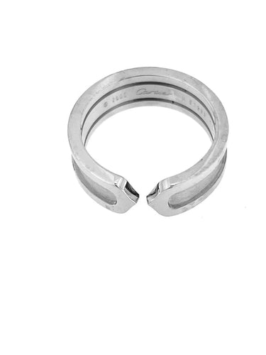 Bague 54.5 Cartier Collection C - Bague en or blanc 18 carats 58 Facettes