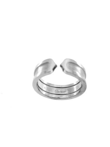 Bague 54.5 Cartier Collection C - Bague en or blanc 18 carats 58 Facettes