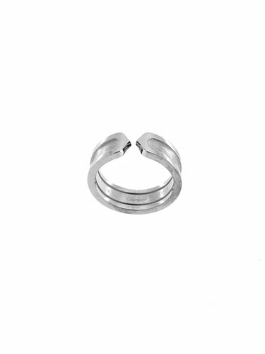 Bague 54.5 Cartier Collection C - Bague en or blanc 18 carats 58 Facettes