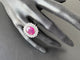 Bague 56.5 Bague cocktail en or blanc 18 carats avec diamants et rubis 58 Facettes