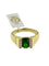 Bague 64 Bague en or jaune 18 carats avec diamants et diopside vert 58 Facettes