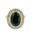 Bague 54 Art déco - Bague cocktail en or jaune et blanc, saphir et diamants 58 Facettes