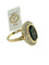 Bague 54 Art déco - Bague cocktail en or jaune et blanc, saphir et diamants 58 Facettes