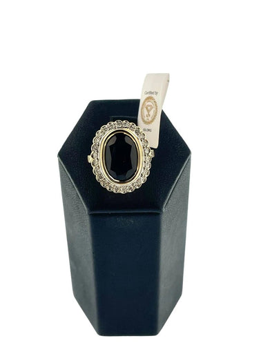 Bague 54 Art déco - Bague cocktail en or jaune et blanc, saphir et diamants 58 Facettes