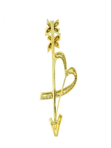 Broche Tiffany & Co. Paloma Picasso - Broche cœur et flèche en or jaune et diamants 58 Facettes