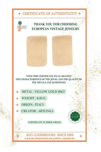Boucles d'oreilles Artlinea - Boucles d’oreilles contemporaines en or jaune 18 carats 58 Facettes