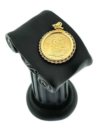 Pendentif Pendentif en or jaune avec souverain Elizabeth II 1958 58 Facettes