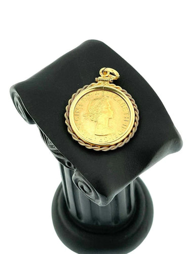 Pendentif Pendentif en or jaune avec souverain Elizabeth II 1958 58 Facettes