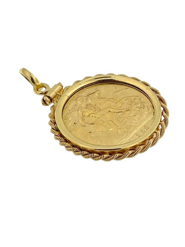 Pendentif Pendentif en or jaune avec souverain Elizabeth II 1958 58 Facettes