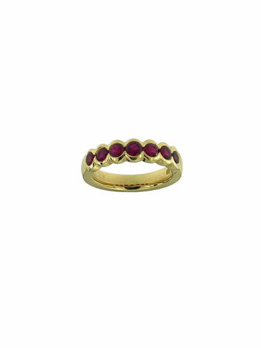 Bague 53.5 BALESTRA - Bague eternity en or jaune 18 carats et rubis 58 Facettes