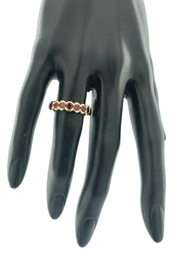Bague 53.5 BALESTRA - Bague eternity en or jaune 18 carats et rubis 58 Facettes