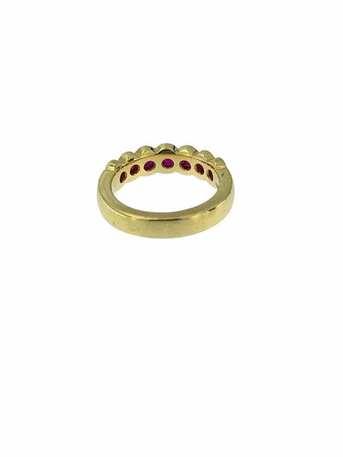 Bague 53.5 BALESTRA - Bague eternity en or jaune 18 carats et rubis 58 Facettes