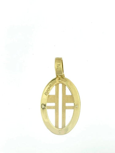 Pendentif Karisma - Pendentif croix moderne en or jaune 18 carats 58 Facettes