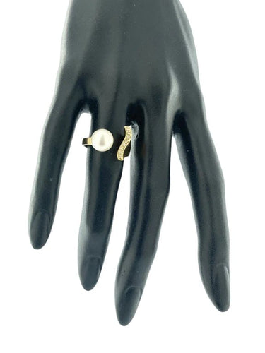 Bague 55 Malia Gioielli - Bague cocktail en or jaune 18 carats, diamants et perle 58 Facettes