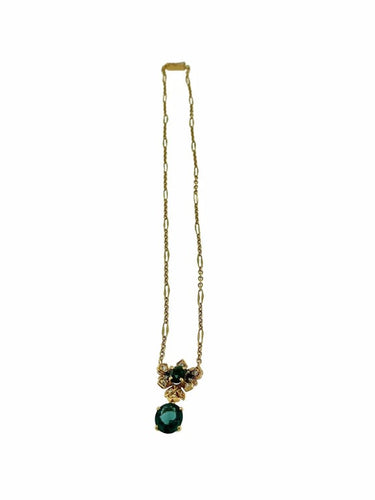 Collier Collier pendentif en or jaune 18 carats tourmaline, indigolite et diamants 58 Facettes