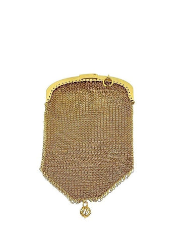 Pendentif Pendentif porte-monnaie ancien victorien en or jaune 18 carats 58 Facettes