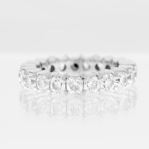 Bague 56 Eternity - Bague en or blanc et diamants HRD 58 Facettes