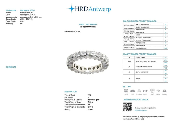 Bague 56 Eternity - Bague en or blanc et diamants HRD 58 Facettes