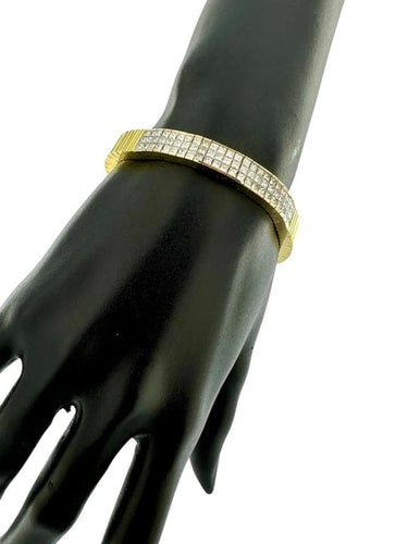 Bracelet Bracelet tennis - Bracelet en or jaune et blanc 18 carats et diamants 58 Facettes