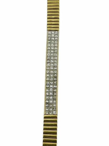 Bracelet Bracelet tennis - Bracelet en or jaune et blanc 18 carats et diamants 58 Facettes