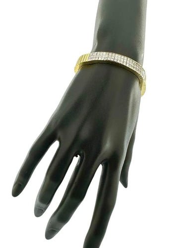 Bracelet Bracelet tennis - Bracelet en or jaune et blanc 18 carats et diamants 58 Facettes