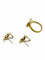 Bague 57 Parure fleur design - Bague et boucles d’oreilles en or jaune 18 carats avec diamants 58 Facettes