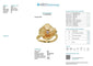Bague 57 Parure fleur design - Bague et boucles d’oreilles en or jaune 18 carats avec diamants 58 Facettes