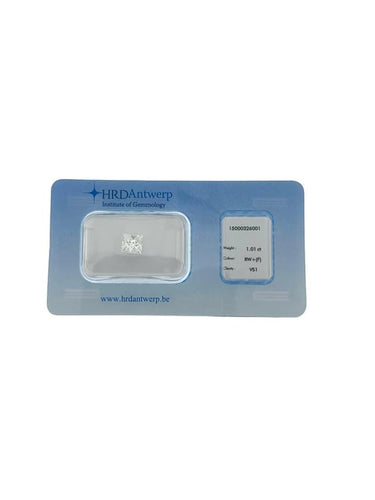 Gemstone Diamant naturel certifié HRD 1,01 ct taille princesse 58 Facettes