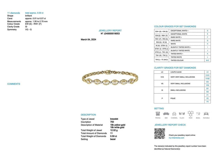 Bracelet Bracelet rétro deux ors 18 carats avec diamants 58 Facettes