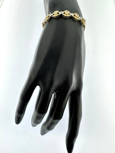 Bracelet Bracelet rétro deux ors 18 carats avec diamants 58 Facettes