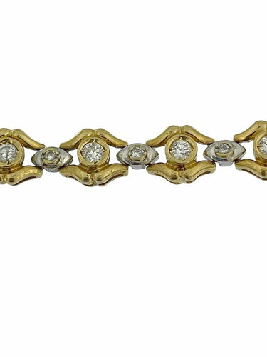 Bracelet Bracelet rétro deux ors 18 carats avec diamants 58 Facettes