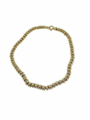 Collier Urbano - Collier tubulaire en or jaune et or blanc 58 Facettes