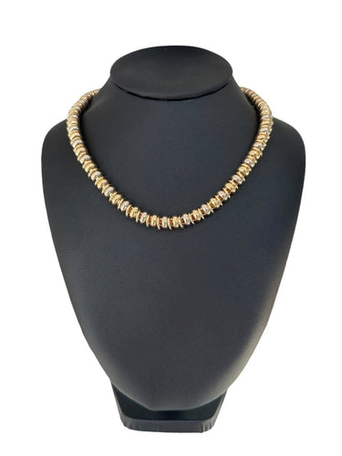 Collier Urbano - Collier tubulaire en or jaune et or blanc 58 Facettes