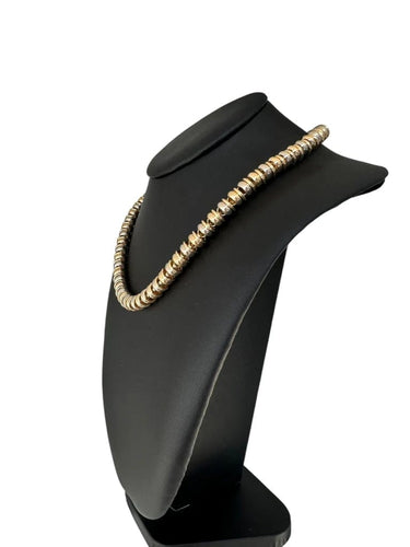Collier Urbano - Collier tubulaire en or jaune et or blanc 58 Facettes