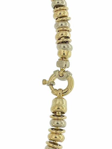 Collier Urbano - Collier tubulaire en or jaune et or blanc 58 Facettes