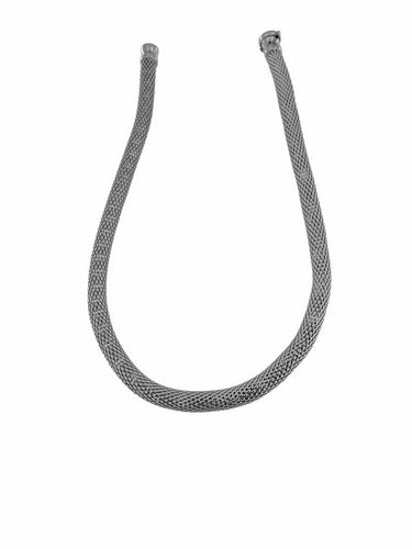Collier Urbano - Collier à mailles tubulaires en or blanc 58 Facettes